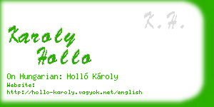karoly hollo business card