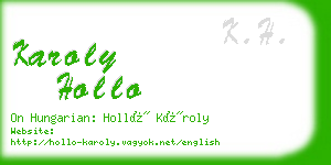 karoly hollo business card